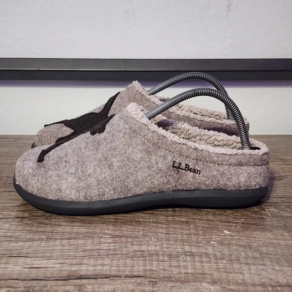LL Bean Daybreak Scuffs Dog Women's Slippers Size 9 Gray - Picture 2 of 9